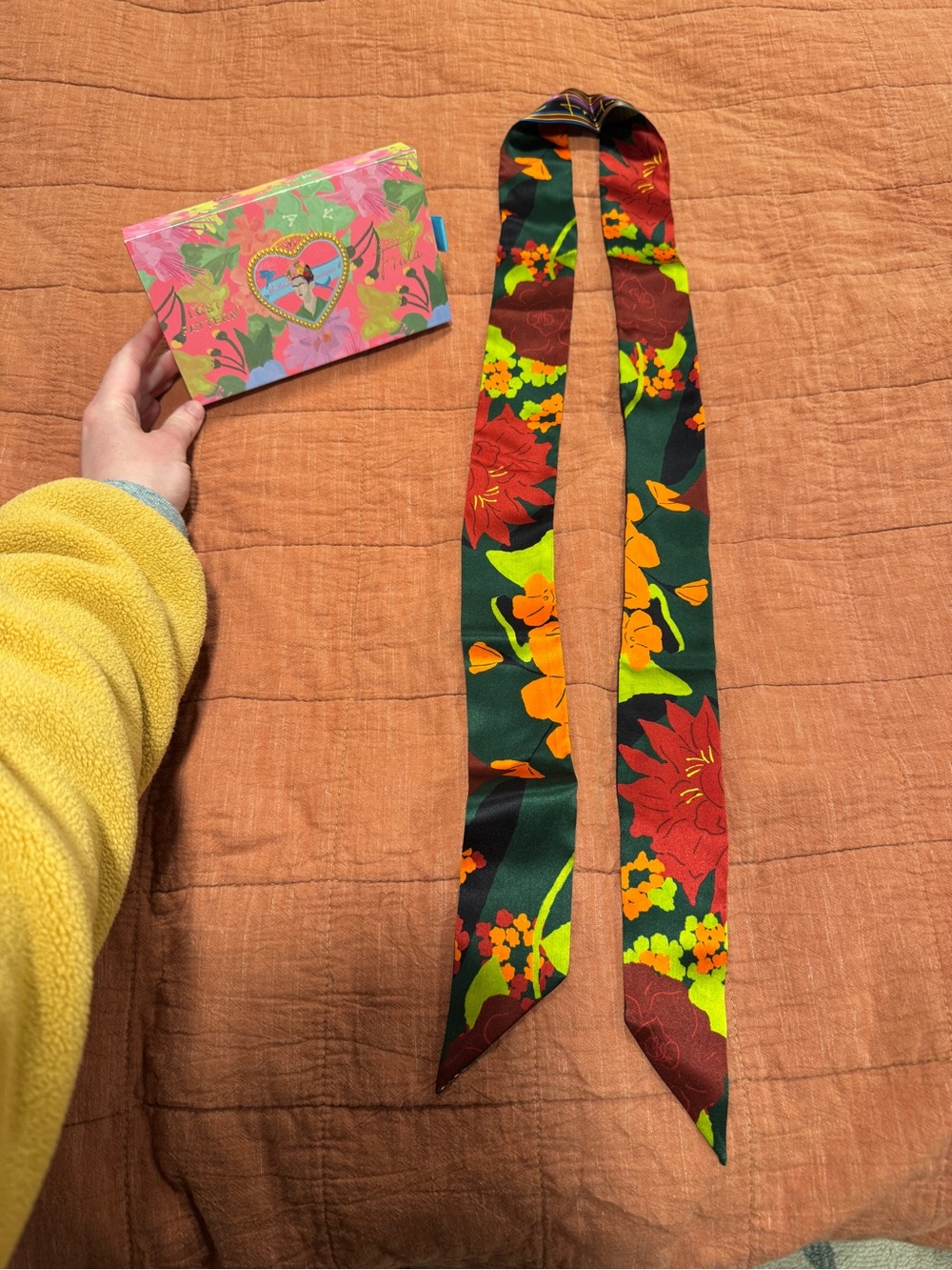 Silk Floral Skinny Scarf from Lost Pattern